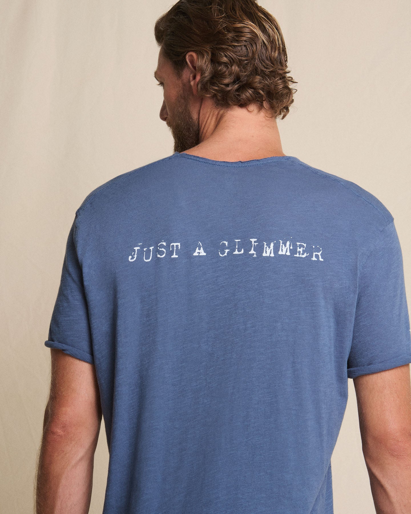 V NECK GRAPHIC TEE - JUST A GLIMMER