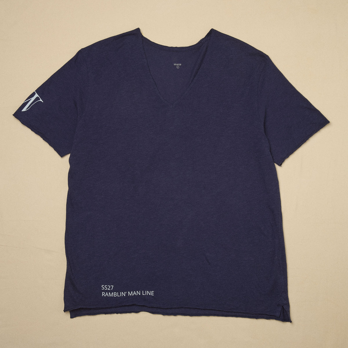 V NECK GRAPHIC TEE - TANGLED UP IN BLUES